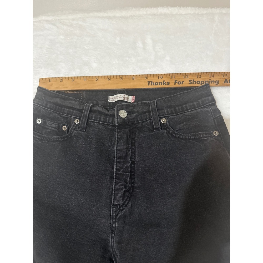 Levi's 512 Perfectly Slimming Black Flare Jeans Women's Size 10S - Picture 3 of 9